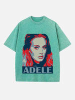 Adele Print Round Neck T-shirt