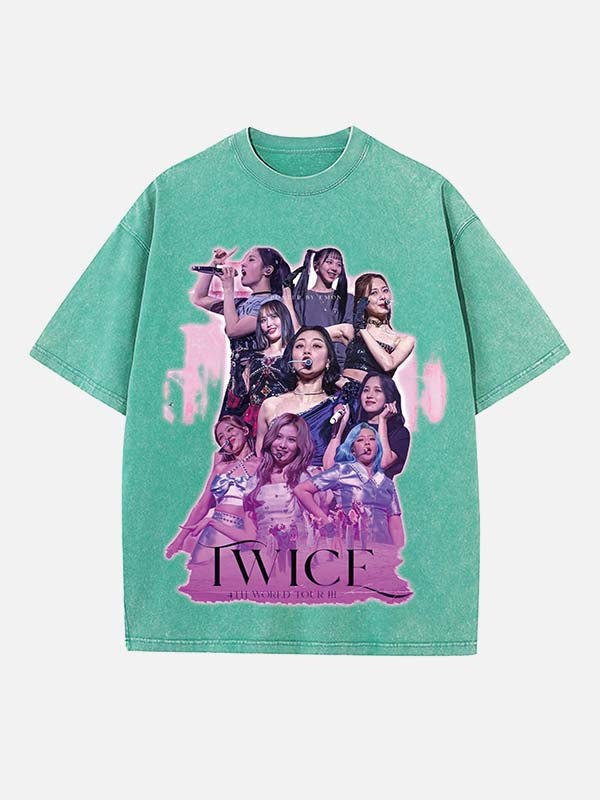 TWICE Print Round Neck T-shirt