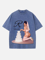 Rihanna Print Round Neck T-shirt