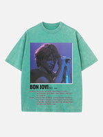 Bon Jovi Print Round Neck T-shirt