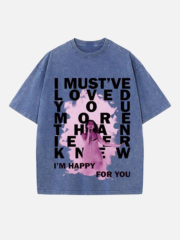 Dua Lipa Print Round Neck T-shirt