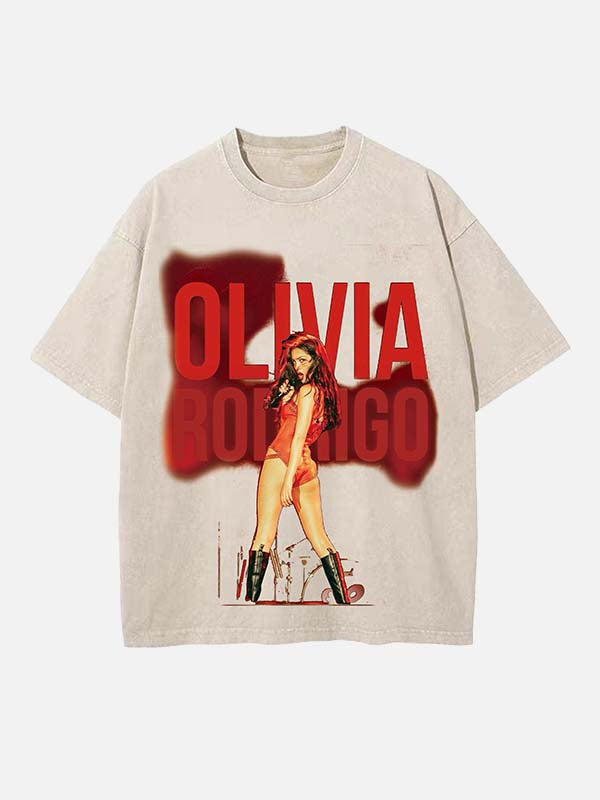 Olivia Rodrigo Print Round Neck T-shirt