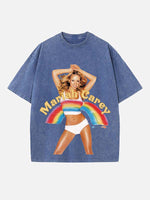 Mariah Carey Print Round Neck T-shirt