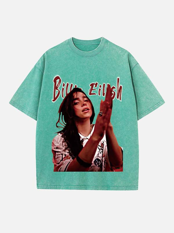 Billie Eilish Print Round Neck T-shirt