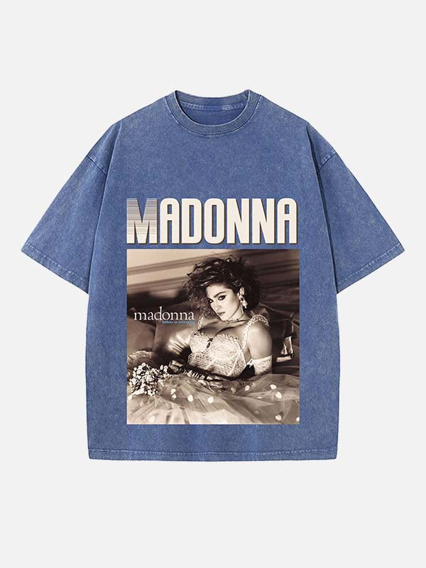 Madonna Print Round Neck T-shirt