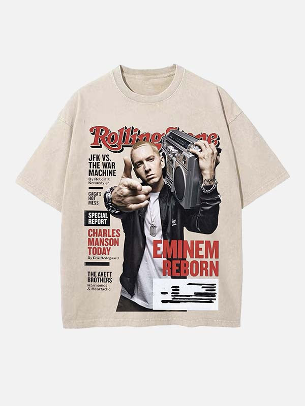 Eminem Print Round Neck T-shirt