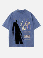 Korn Print Round Neck T-shirt