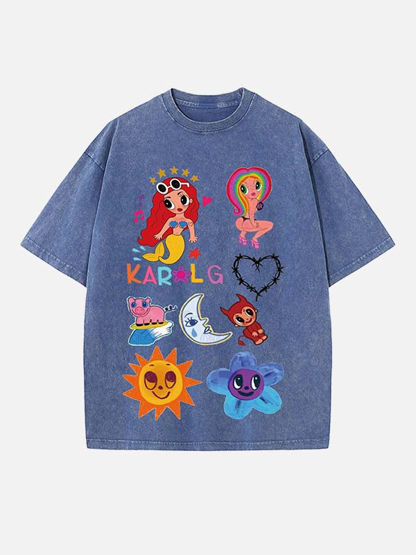Karol G Print Round Neck T-shirt