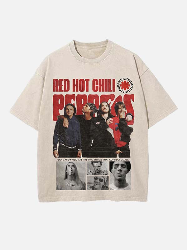 Red Hot Chili Peppers Print Round Neck T-shirt
