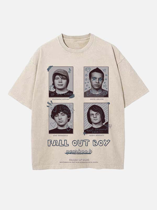 Fall Out Boy Print Round Neck T-shirt