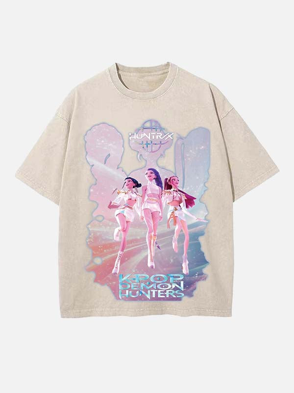 HUNTR/X Print Round Neck T-shirt