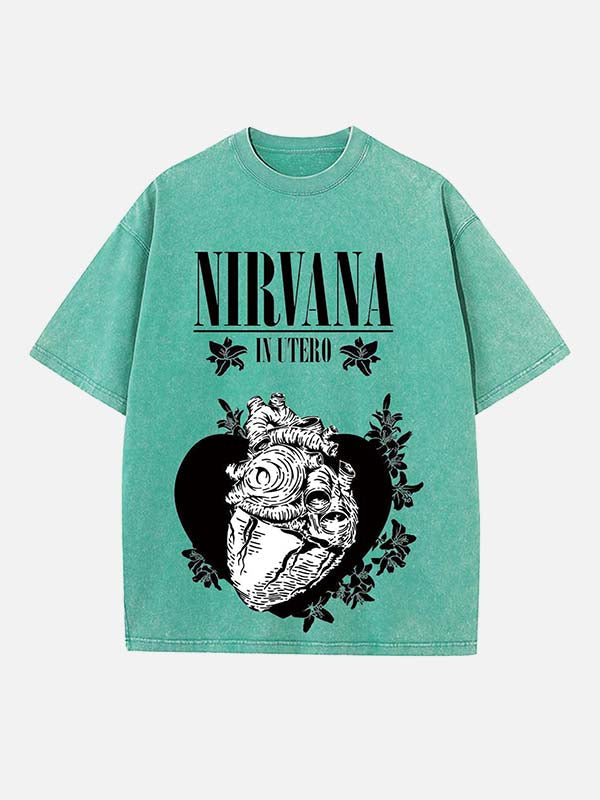 NIRVANA Print Round Neck T-shirt