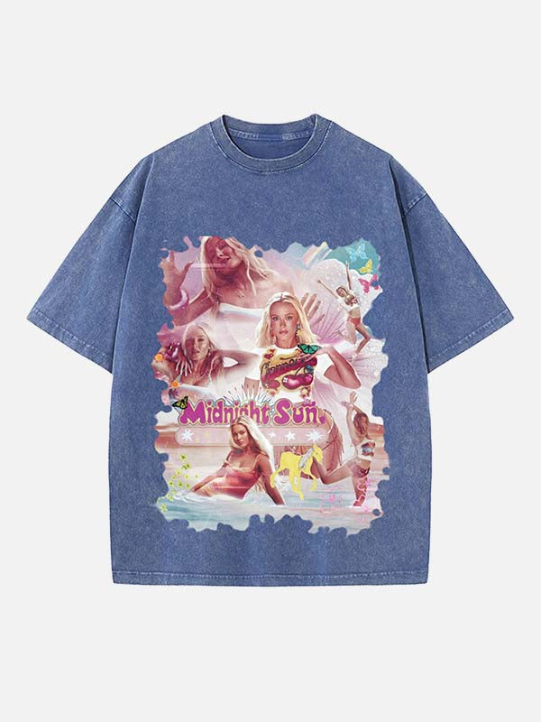 Zara Larsson Print Round Neck T-shirt