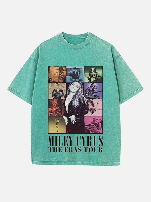 Miley Cyrus Print Round Neck T-shirt
