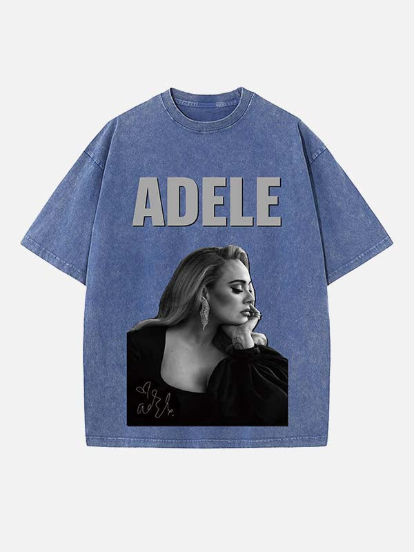 Adele Print Round Neck T-shirt