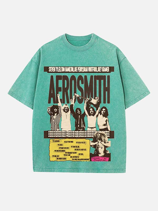 Aerosmith Print Round Neck T-shirt