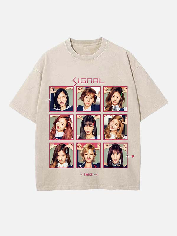 TWICE Print Round Neck T-shirt