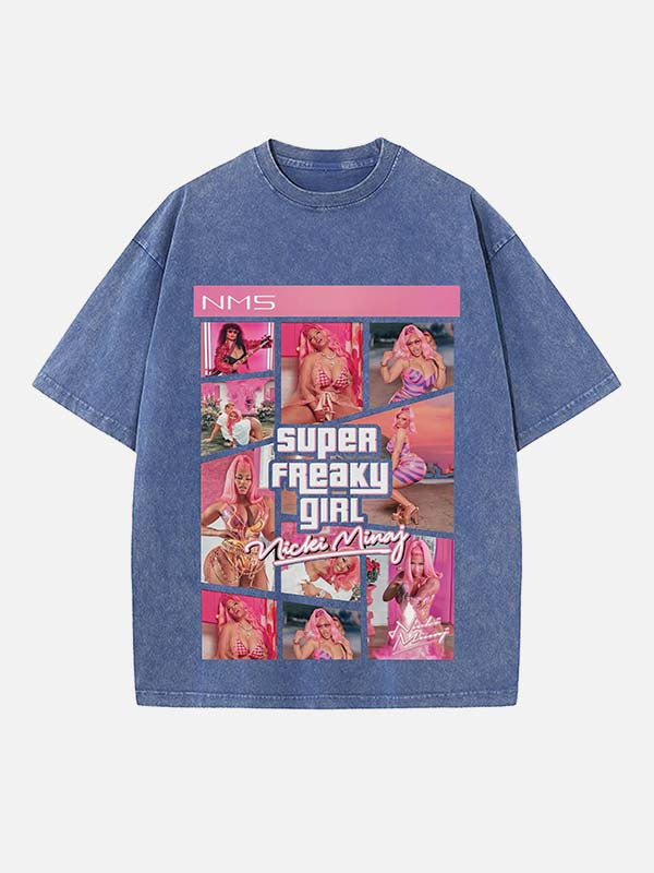 Nicki Minaj Print Round Neck T-shirt