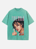 Rihanna Print Round Neck T-shirt