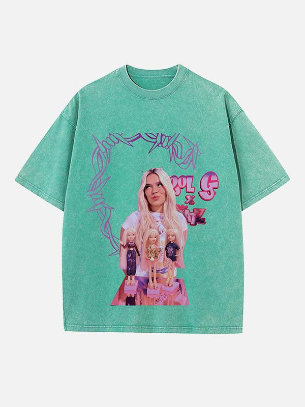 Karol G Print Round Neck T-shirt