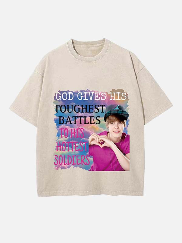 Justin Bieber Print Round Neck T-shirt