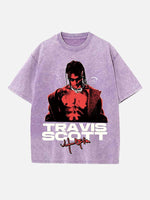 Travis Scott Print Round Neck T-shirt