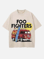 Foo Fighters Print Round Neck T-shirt