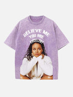 Rihanna Print Round Neck T-shirt