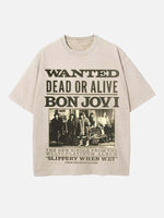 Bon Jovi Print Round Neck T-shirt