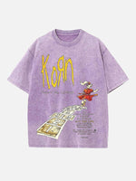 Korn Print Round Neck T-shirt