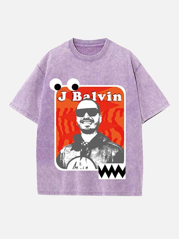 J Balvin Print Round Neck T-shirt