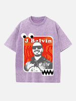 J Balvin Print Round Neck T-shirt