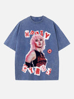 Miley Cyrus Print Round Neck T-shirt