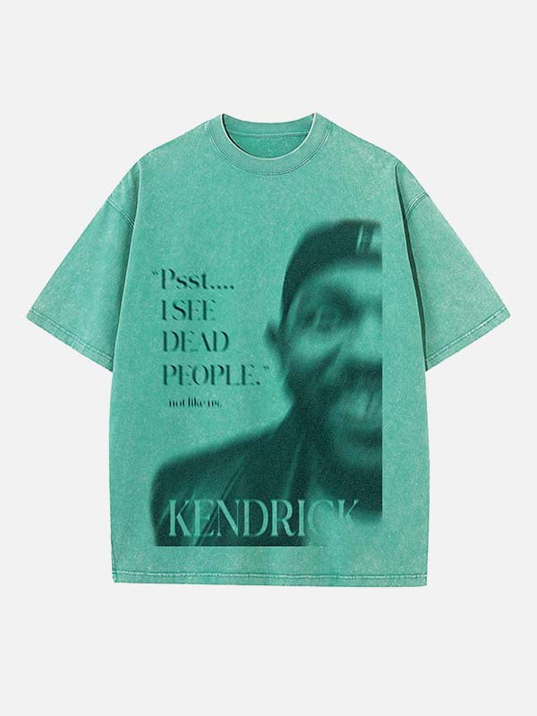 Kendrick Lamar Print Round Neck T-shirt