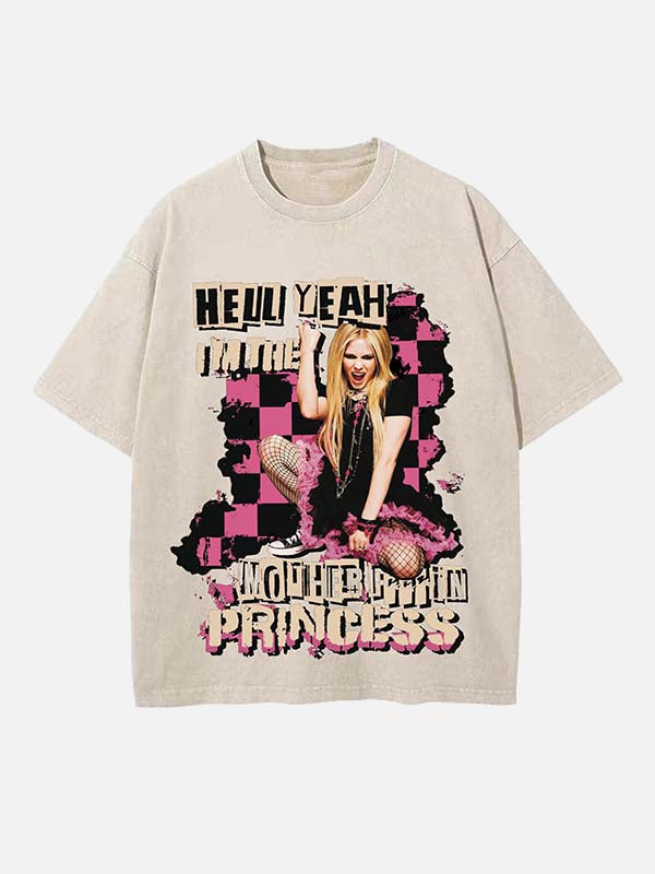 Avril Lavigne Print Round Neck T-shirt
