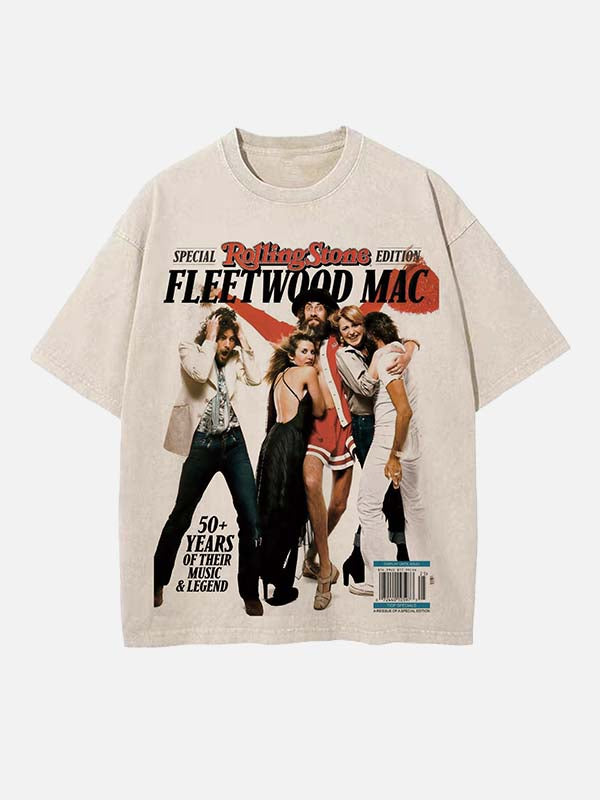 Fleetwood Mac Print Round Neck T-shirt