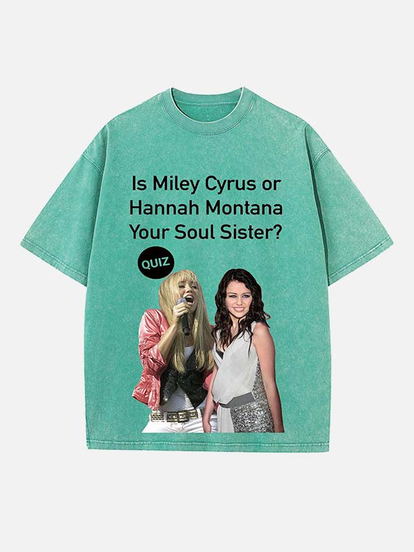 Miley Cyrus Print Round Neck T-shirt