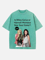 Miley Cyrus Print Round Neck T-shirt