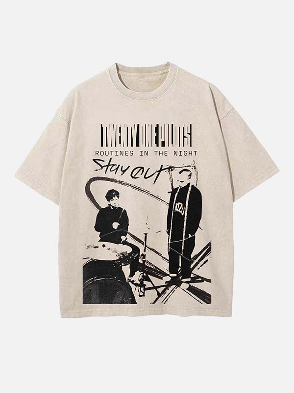 Twenty One Pilots Print Round Neck T-shirt