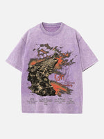 Korn Print Round Neck T-shirt