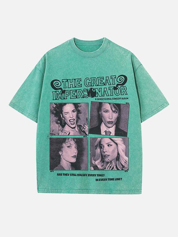 Halsey Print Round Neck T-shirt