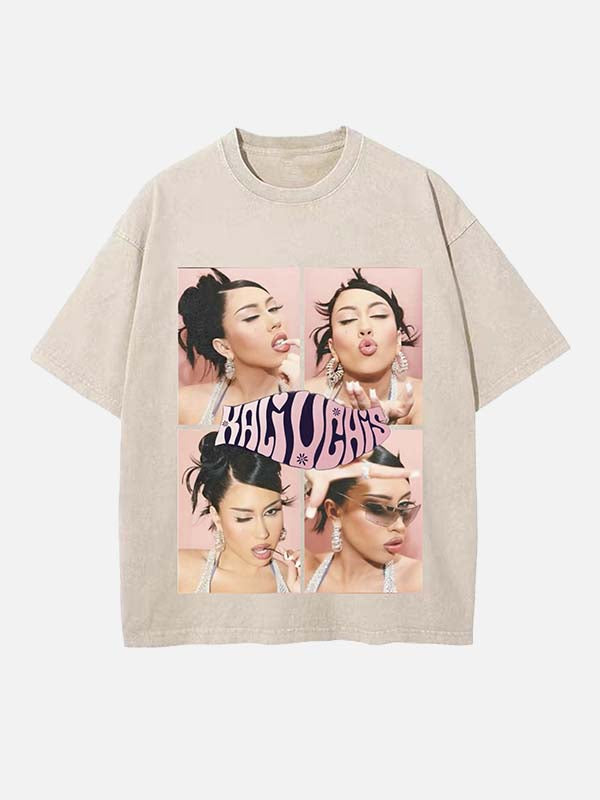 Kali Uchis Print Round Neck T-shirt
