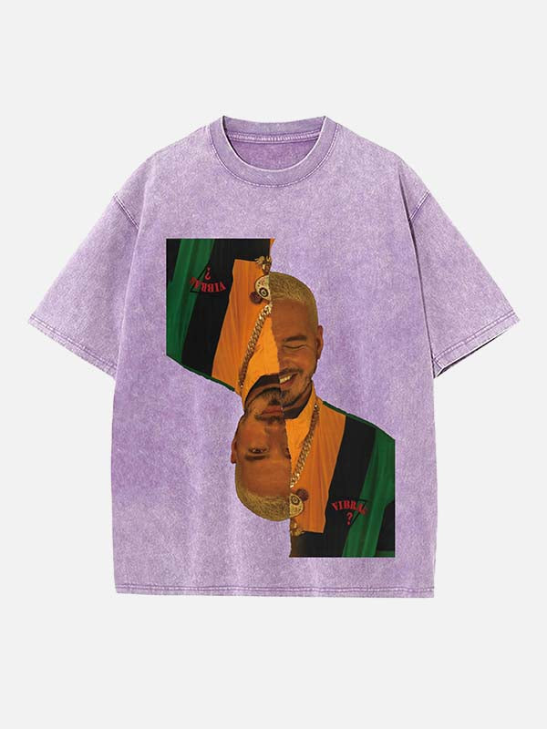 J Balvin Print Round Neck T-shirt