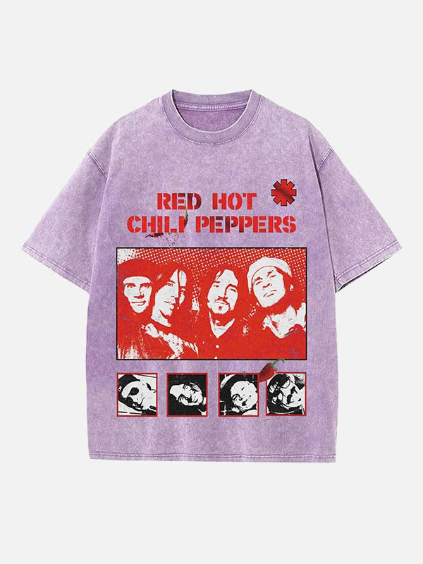 Red Hot Chili Peppers Print Round Neck T-shirt