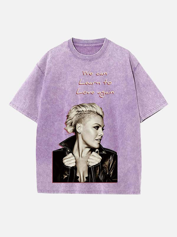 P!nk Print Round Neck T-shirt