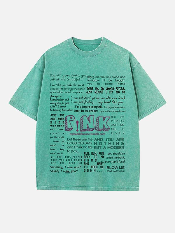 P!nk Print Round Neck T-shirt