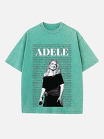 Adele Print Round Neck T-shirt