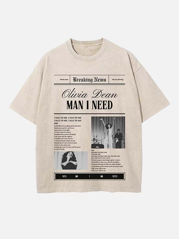 Olivia Dean Print Round Neck T-shirt