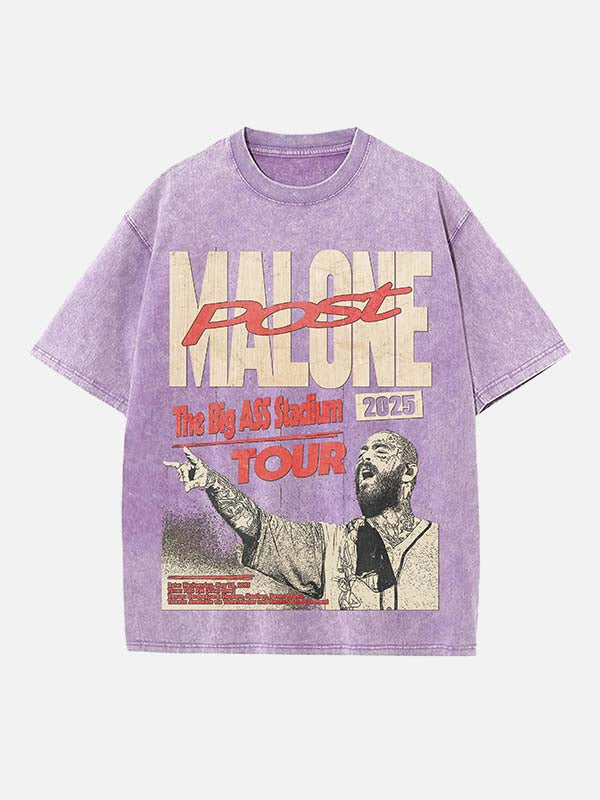 Post Malone Print Round Neck T-shirt