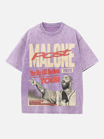 Post Malone Print Round Neck T-shirt